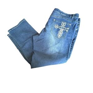 Blue Straight-Leg Jeans with Natural Fading